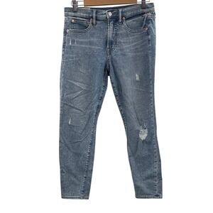 GAP Light Blue Distressed True Skinny Cropped Jeans Women's Size 6P Casual‎